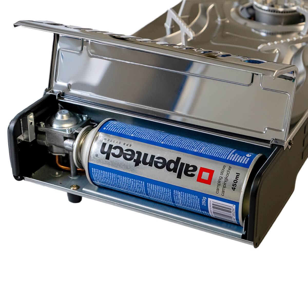 Réchaud gaz 2 feux 4400W Inox Portable TEXAS ALPEN - Imagen 6