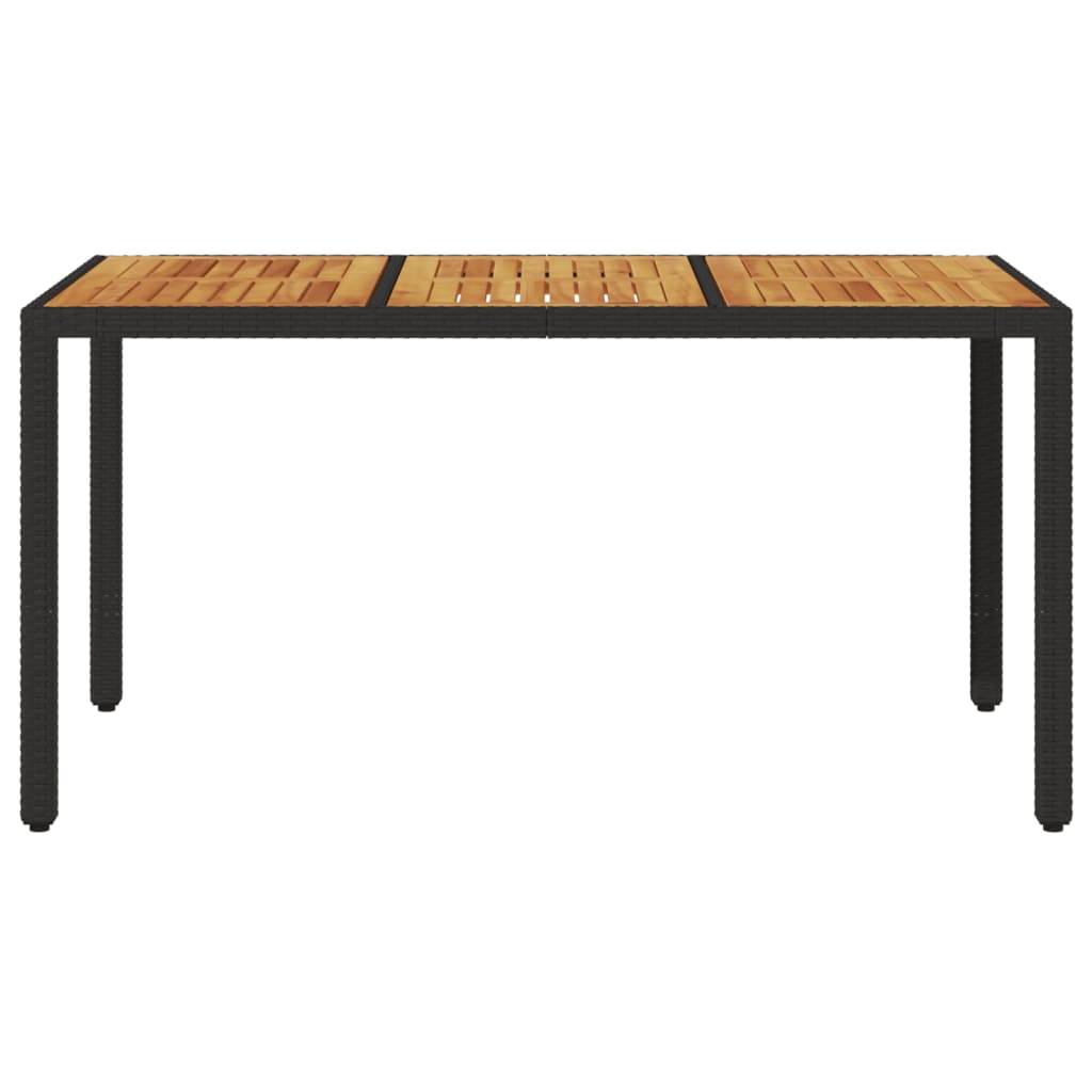 PANGIVO - Table de jardin résine tressée bois acacia noir 150 x 90 x 75 cm - PANGIVO - Image 4