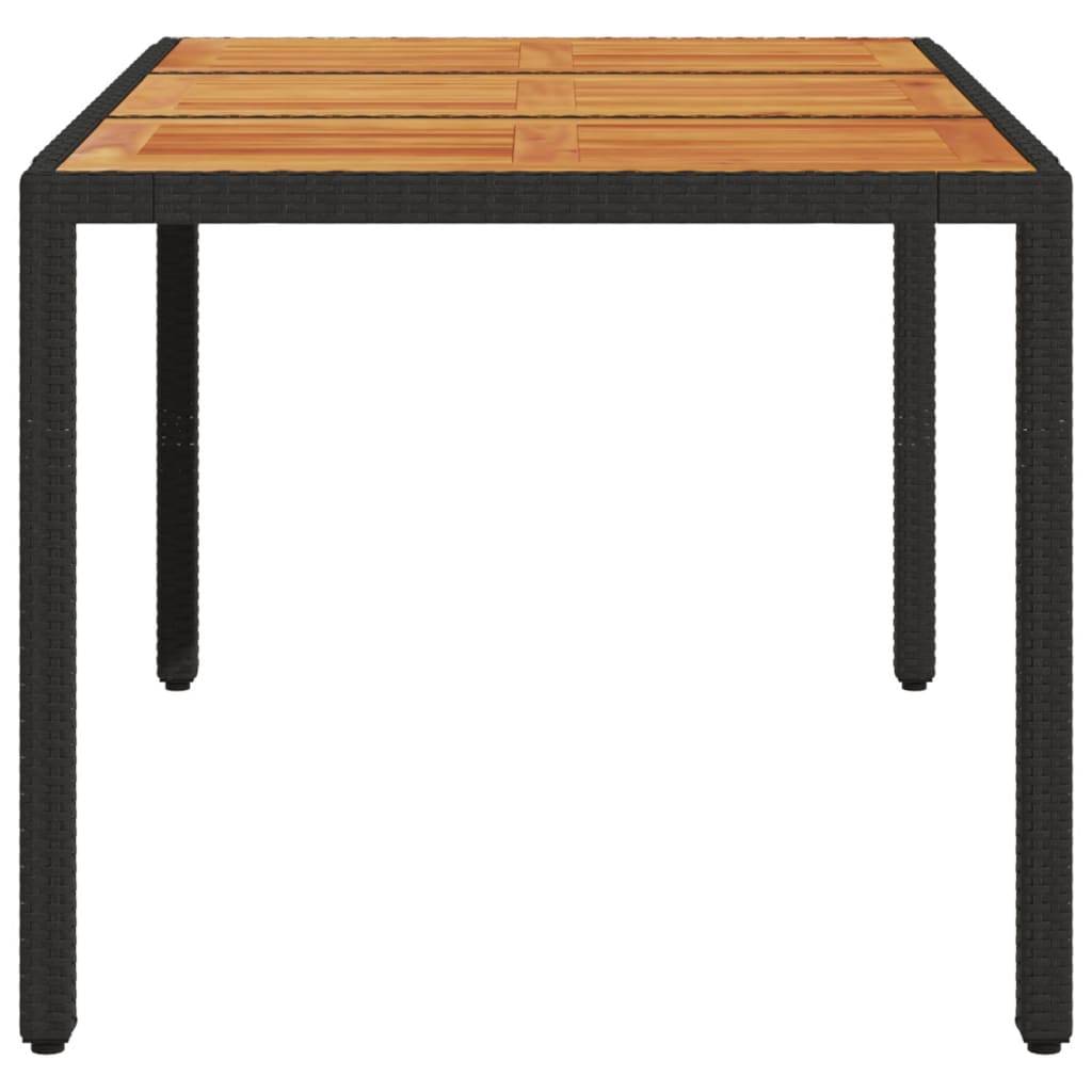 PANGIVO - Table de jardin résine tressée bois acacia noir 150 x 90 x 75 cm - PANGIVO - Image 5