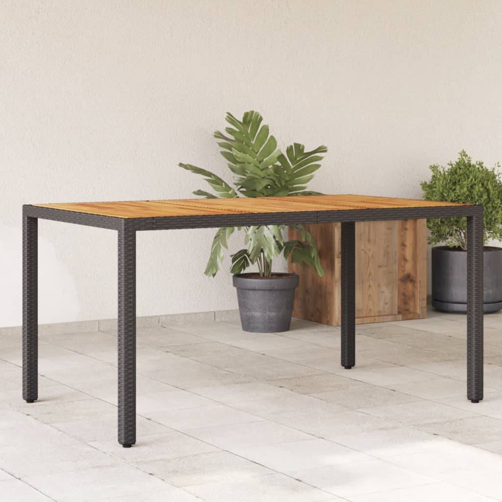 PANGIVO - Table de jardin résine tressée bois acacia noir 150 x 90 x 75 cm - PANGIVO - Image 1