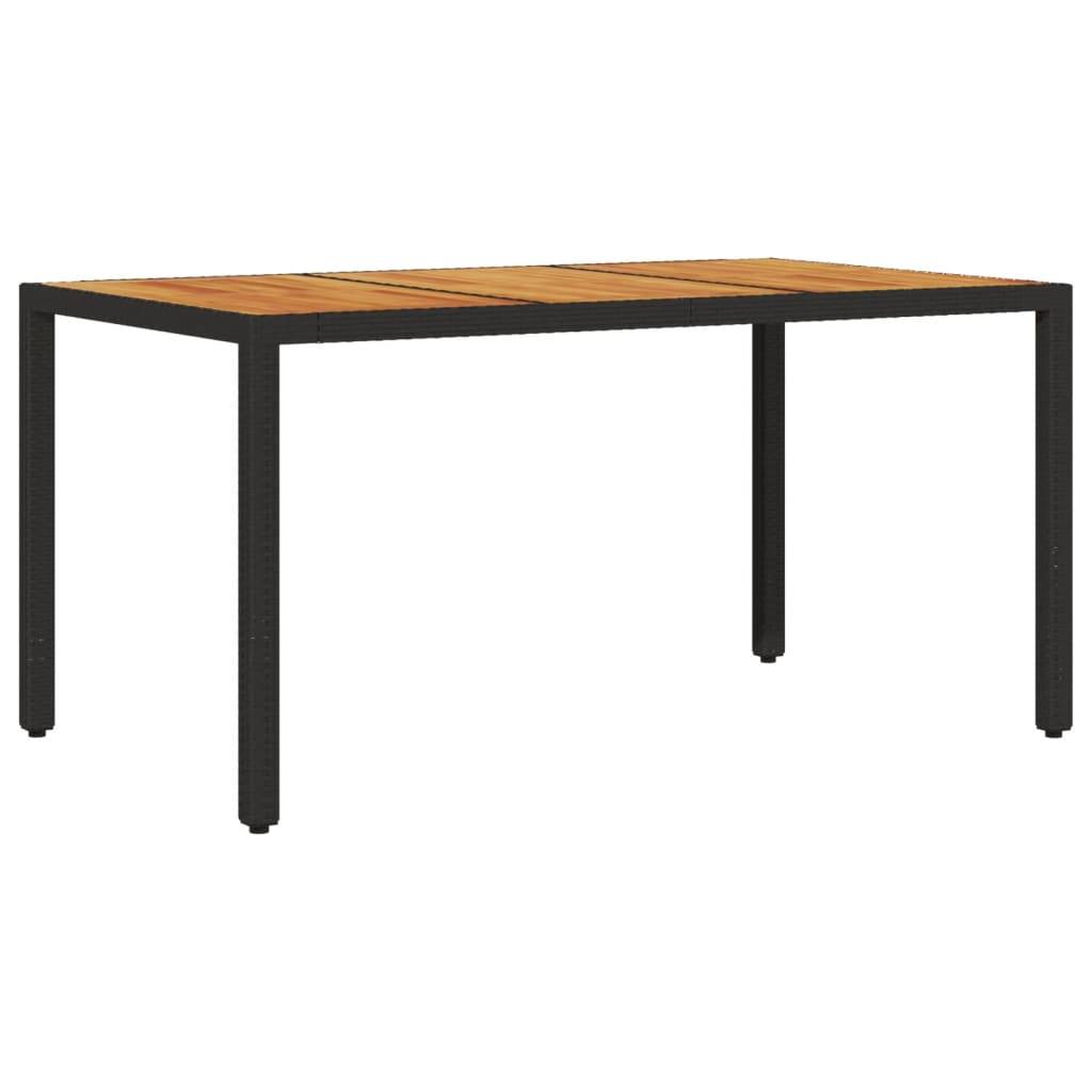 PANGIVO - Table de jardin résine tressée bois acacia noir 150 x 90 x 75 cm - PANGIVO - Image 2