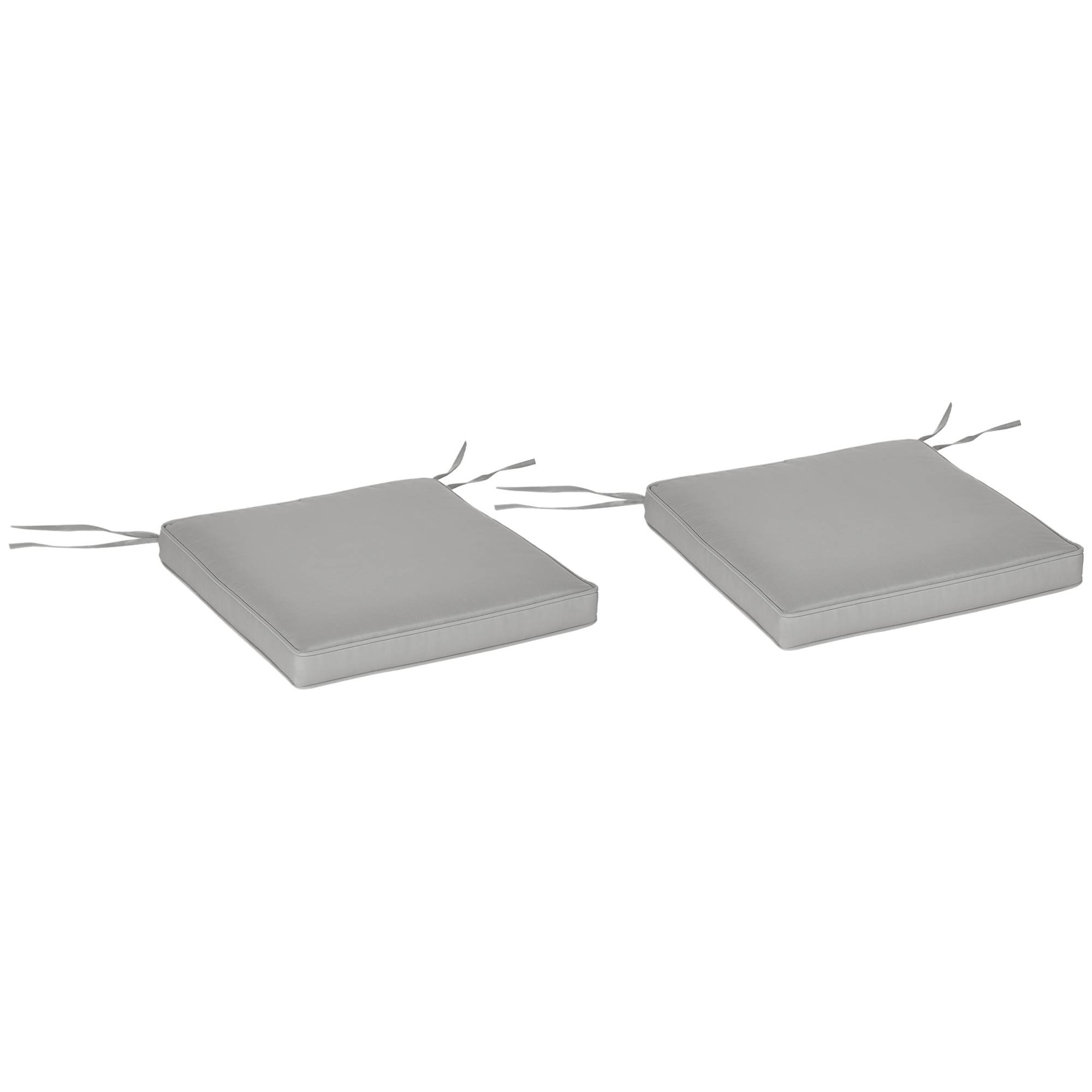 Lot de 2 Coussins de Chaise Fauteuil de Jardin Coussins d'assise déhoussables Rembourrage 5 cm Polyester Gris clair - Image 1