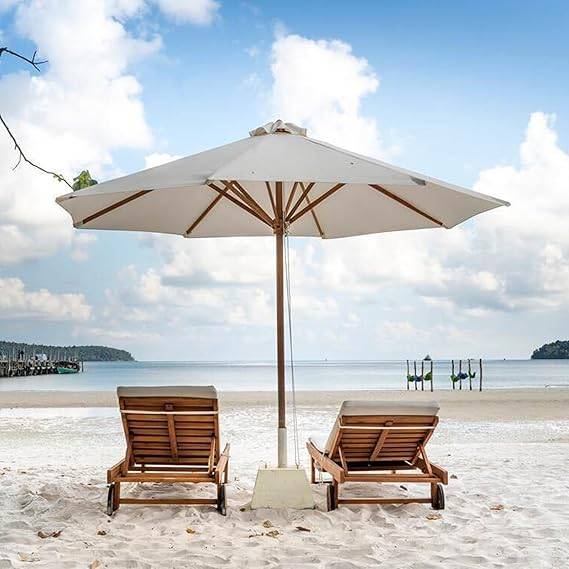 Parasol de jardin Auvent de rechange universel de terrasse, compatible avec un parasol de 3 m à 8 baleines, auvent uniquement, beige-Lytech - Image 4