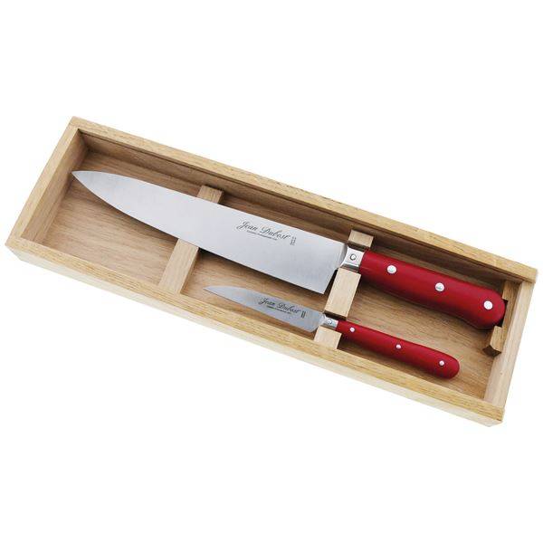 Coffret 2 couteaux de cuisine rouge C000A5P0P69048 Jean Dubost - Image 1