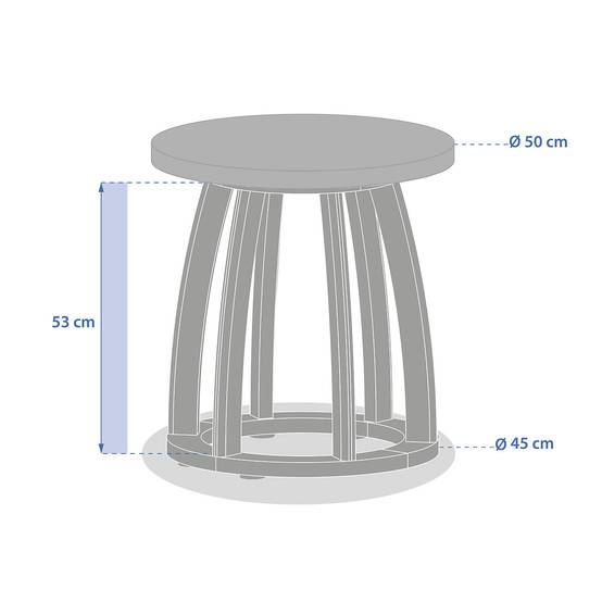 Hesperide - Table d appoint de jardin ronde "Lemindo" 50 x 53cm en eucalyptus Hespéride - Image 6