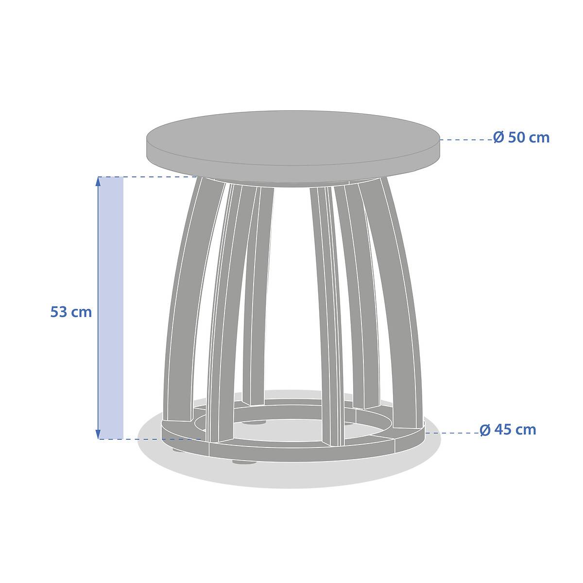 Hesperide - Table d appoint de jardin ronde "Lemindo" 50 x 53cm en eucalyptus Hespéride - Image 6