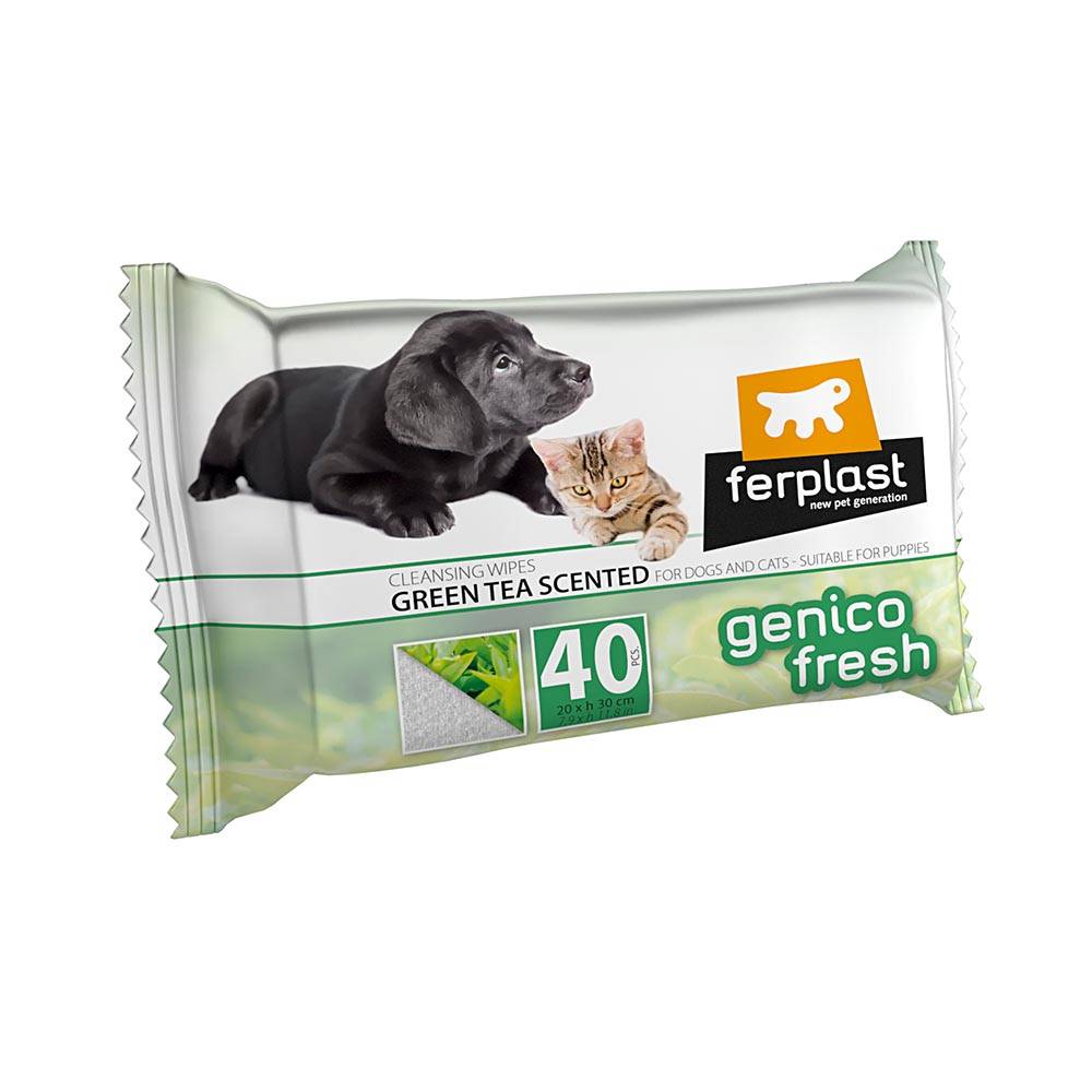 Ferplast - Ferplast GENICO FRESH 40 GREEN TEA lingettes nettoyantes parfumées thé vert 40