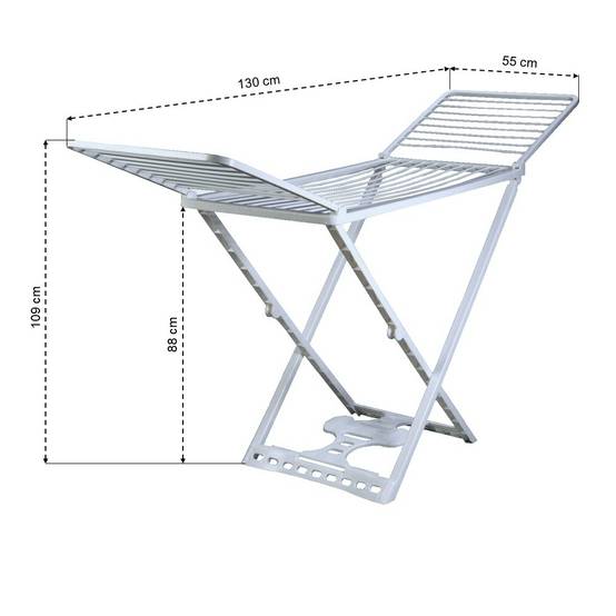 Sans Marque - Séchoir pliable 23 m plastique blanc - pratique et stable - DIVERS - Image 2