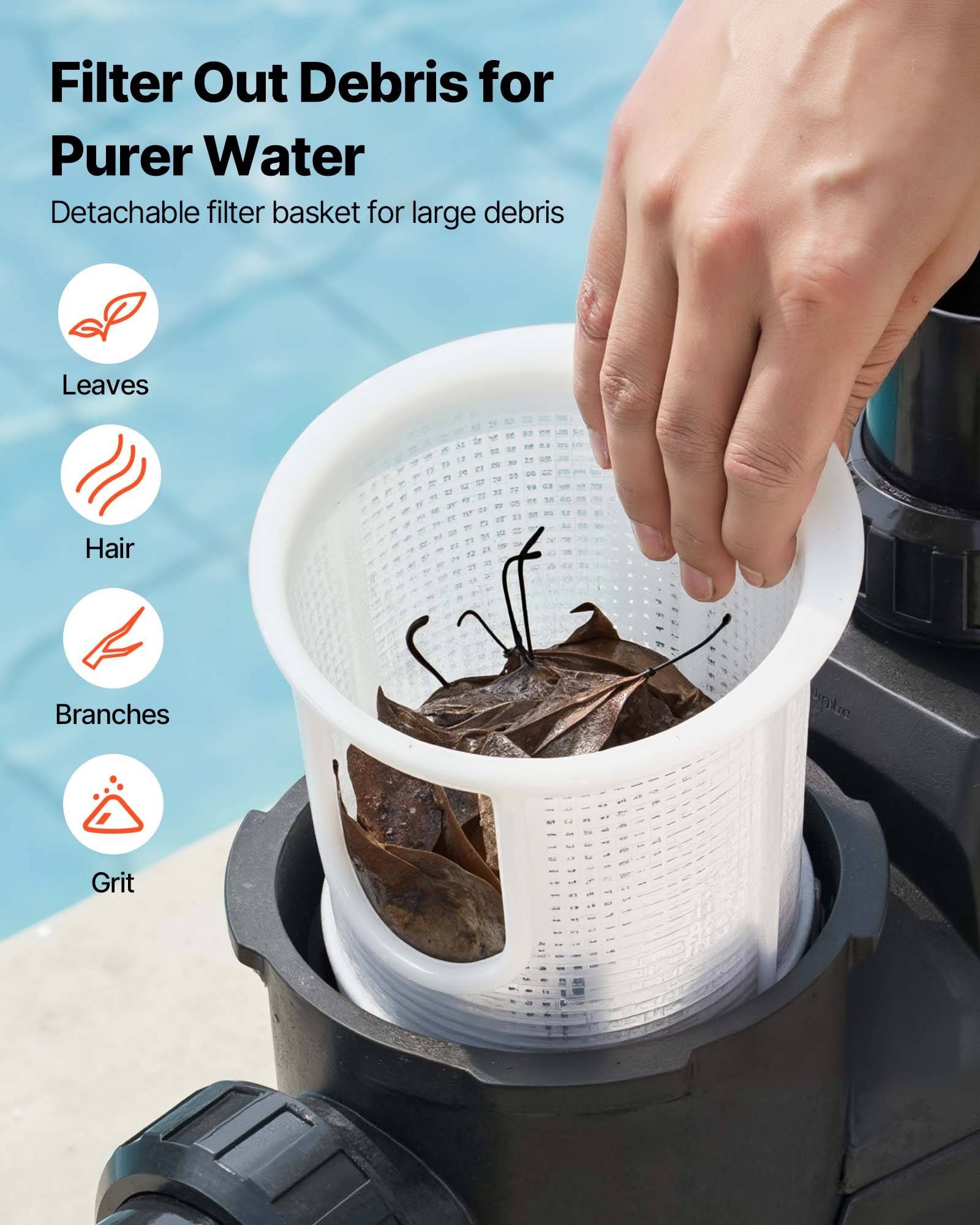Vevor - VEVOR Pompe Piscine Vitesse Variable Piscine Hors Sol Enterrée 1350 W 30000 L/h - Image 7