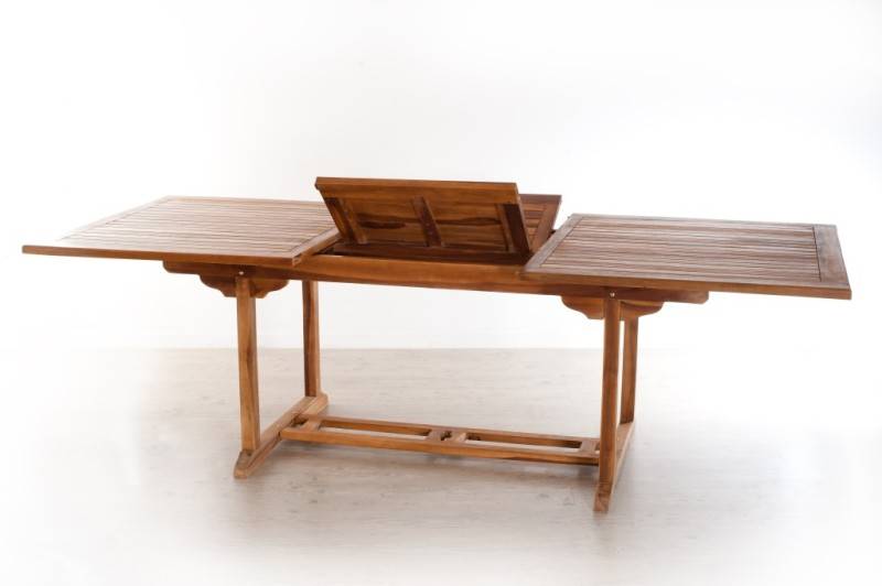 Macabane - MAEVA - Table de jardin 8/10 pers. extensible 180/240cm en bois Teck huilé - Imagen 4