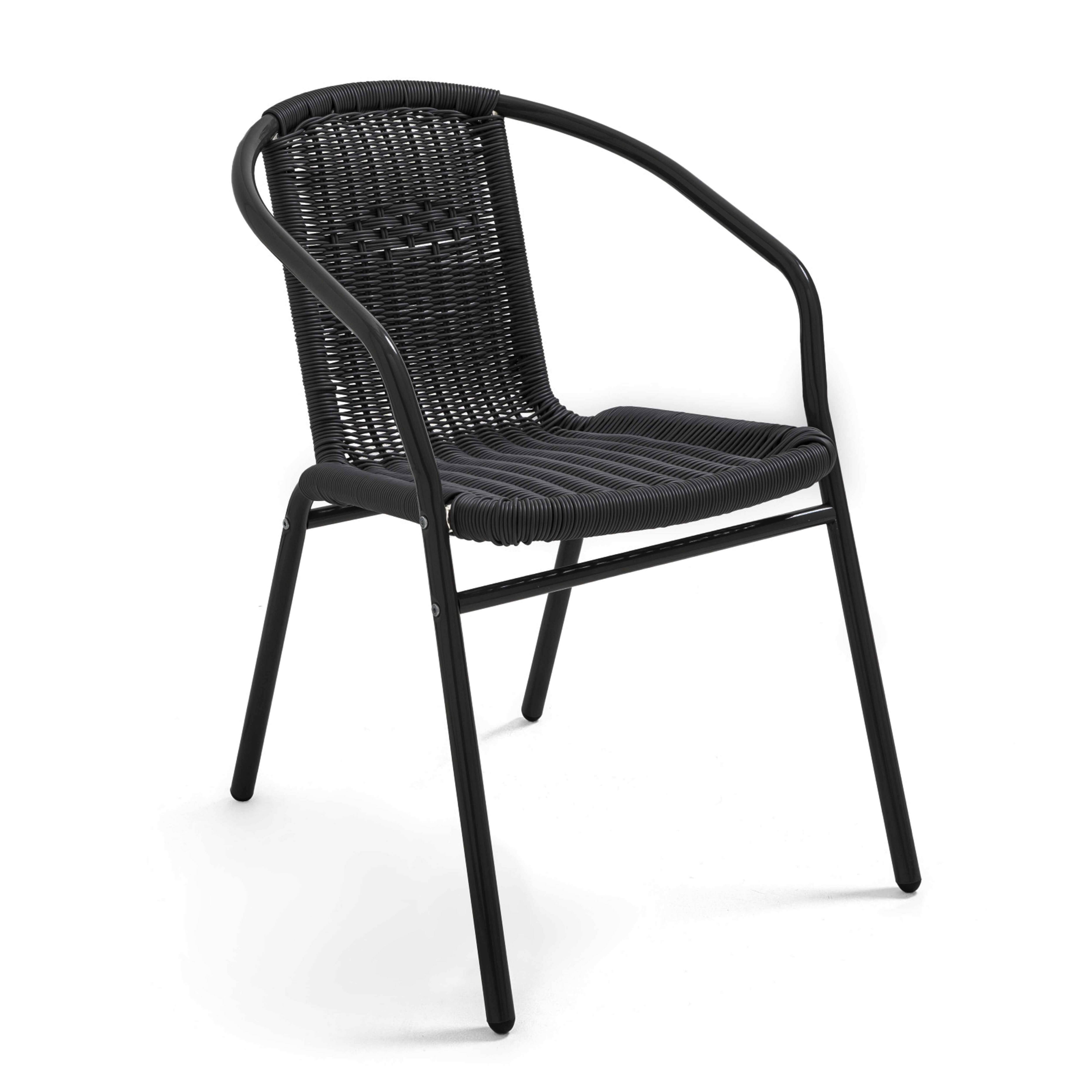 Oviala - Ensemble table de jardin bistrot 70cm et 2 chaises en aluminium gris Cardiff - Oviala - Imagen 6