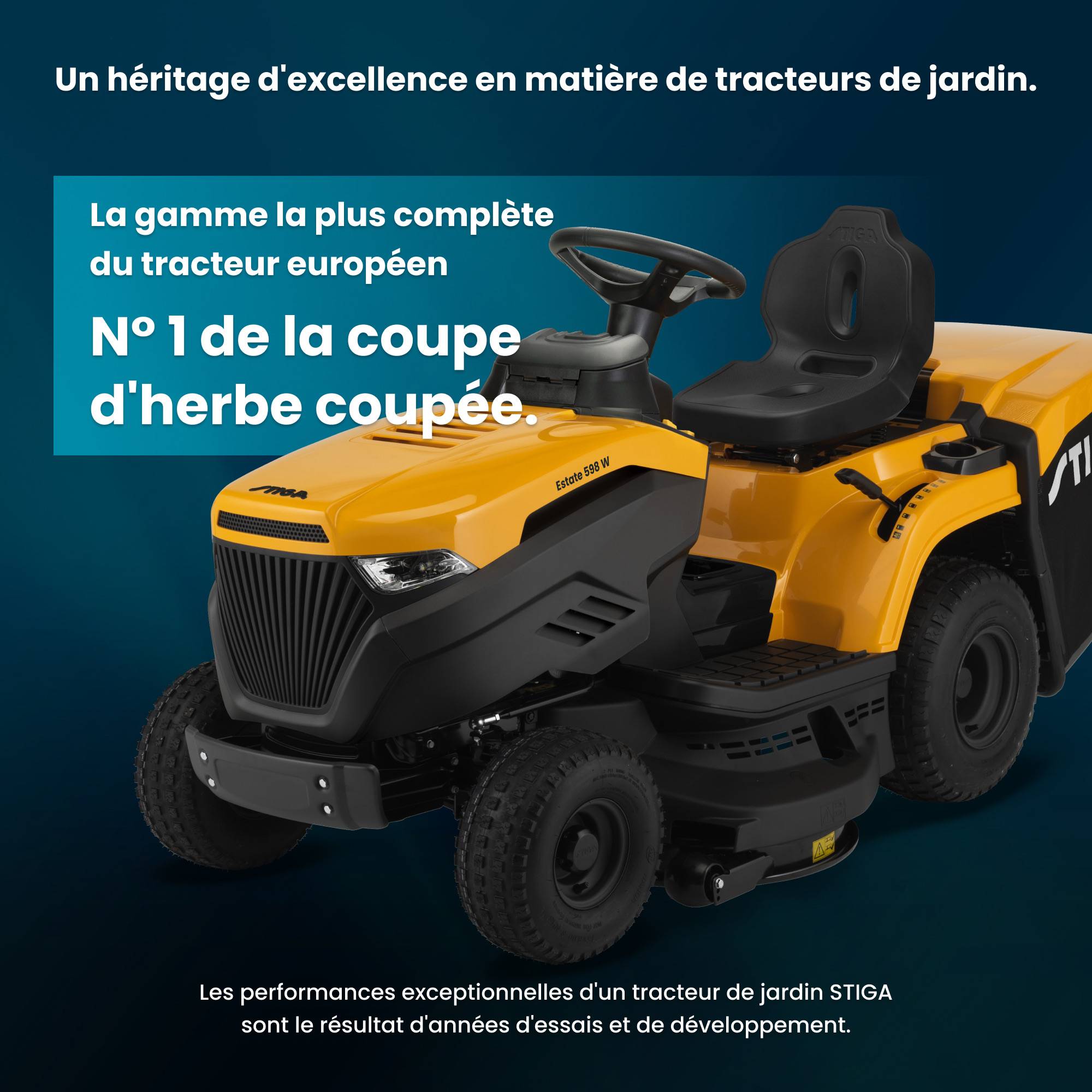 Stiga - Tracteur Estate 598 Twin, moteur 586cc, plateau 98cm, collecteur 240L - STIGA - Image 3