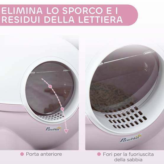Maison de toilette chat plastique fermée pliable porte battante 53x51x48cm rose blanc - ComfortXL Outdoor Living - Image 6