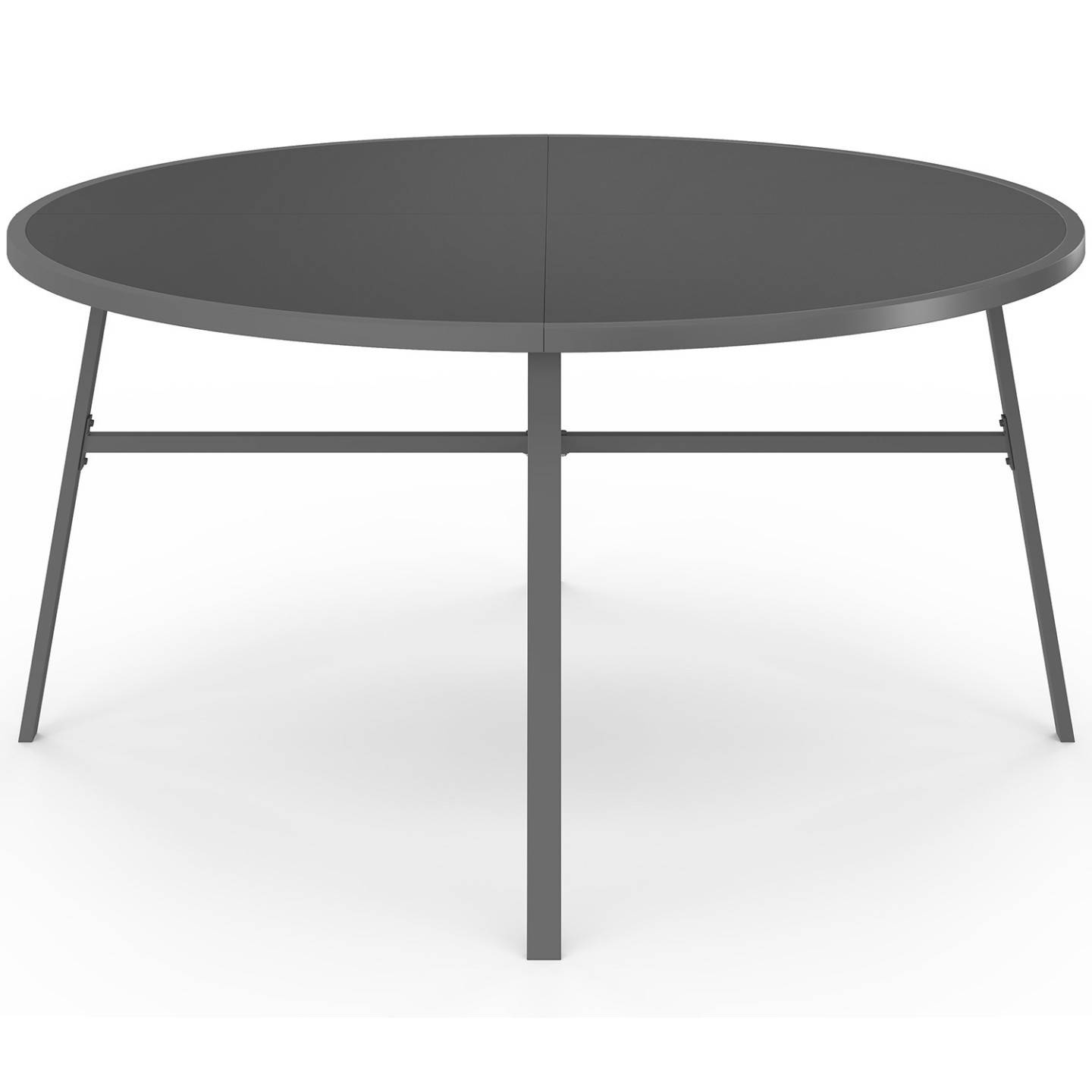 Salon de jardin MADRID table ronde 150 CM et 8 chaises empilables gris anthracite - Image 3