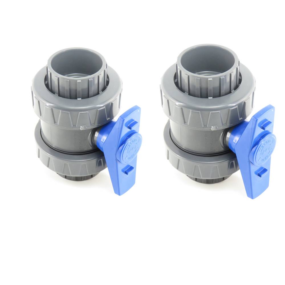Lot de 2 vannes, ø 63 mm, vanne PVC pour piscine - Gamme version 2020 - Imagen 1