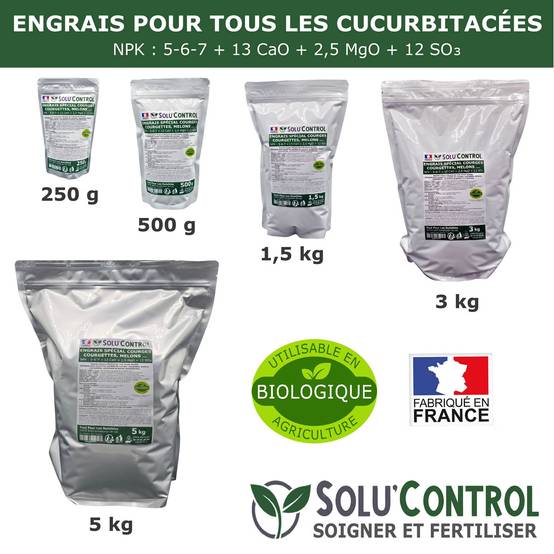 SOLU’CONTROL - 250 g Engrais Spécial Courges, courgettes et autres cucurbitacées - Formulation haute qualité Organo-Minerale - Image 5