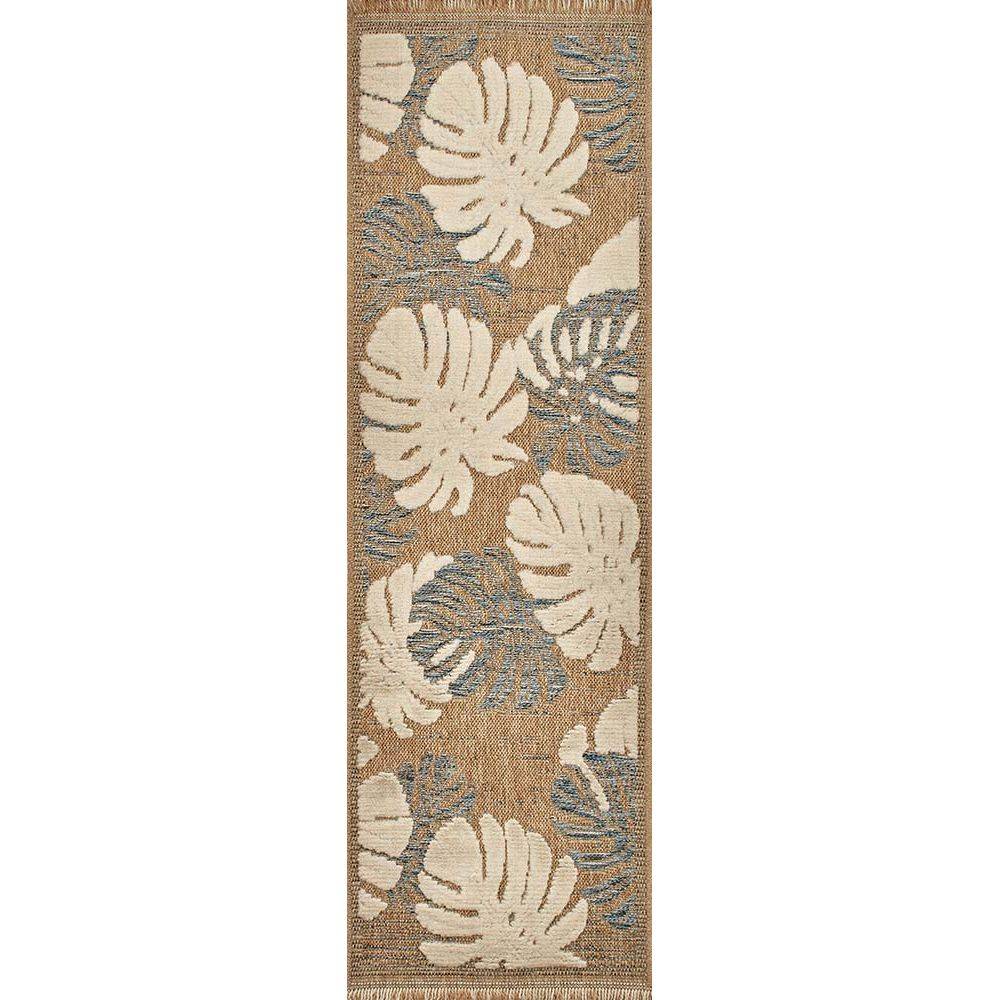 Jardindeco - Tapis intérieur extérieur aspect jute Tijuana 9062 bleu 290 x 200 cm - Imagen 4