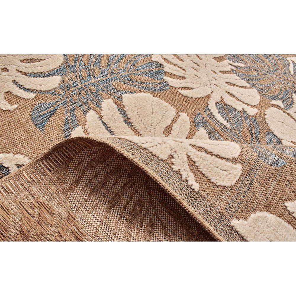 Jardindeco - Tapis intérieur extérieur aspect jute Tijuana 9062 bleu 290 x 200 cm - Imagen 3