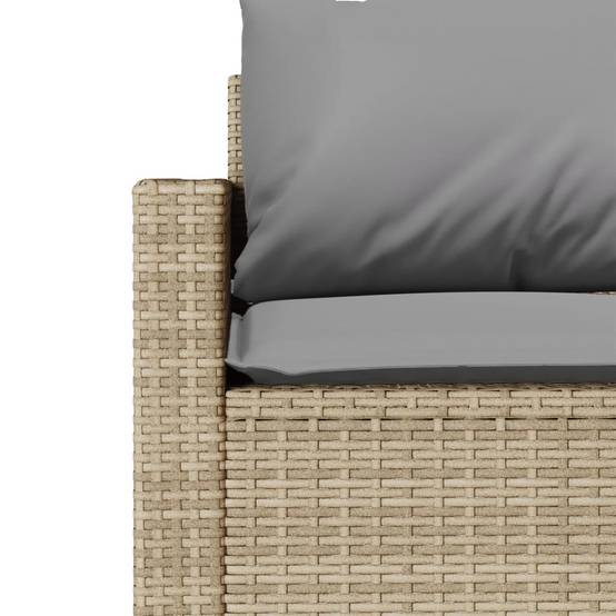 Canapé Extérieur 3 Places Polyrotin Beige Coussins Gris Clair Style Naturel Jardin – ComfortXL Outdoor Living - Image 7