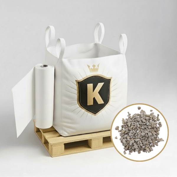 Kit Gravillons blanc + géotextile = 1 Big Bag Gravillons 6/16 1.5T  [environ 20m2 sur 5cm d'épaisseur] + 1 géotextile 25m2 - Image 1