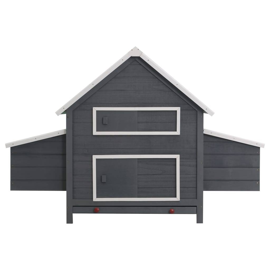 Vidaxl - Poulailler Gris 157x97x110 cm Bois vidaXL 170855 - Imagen 2