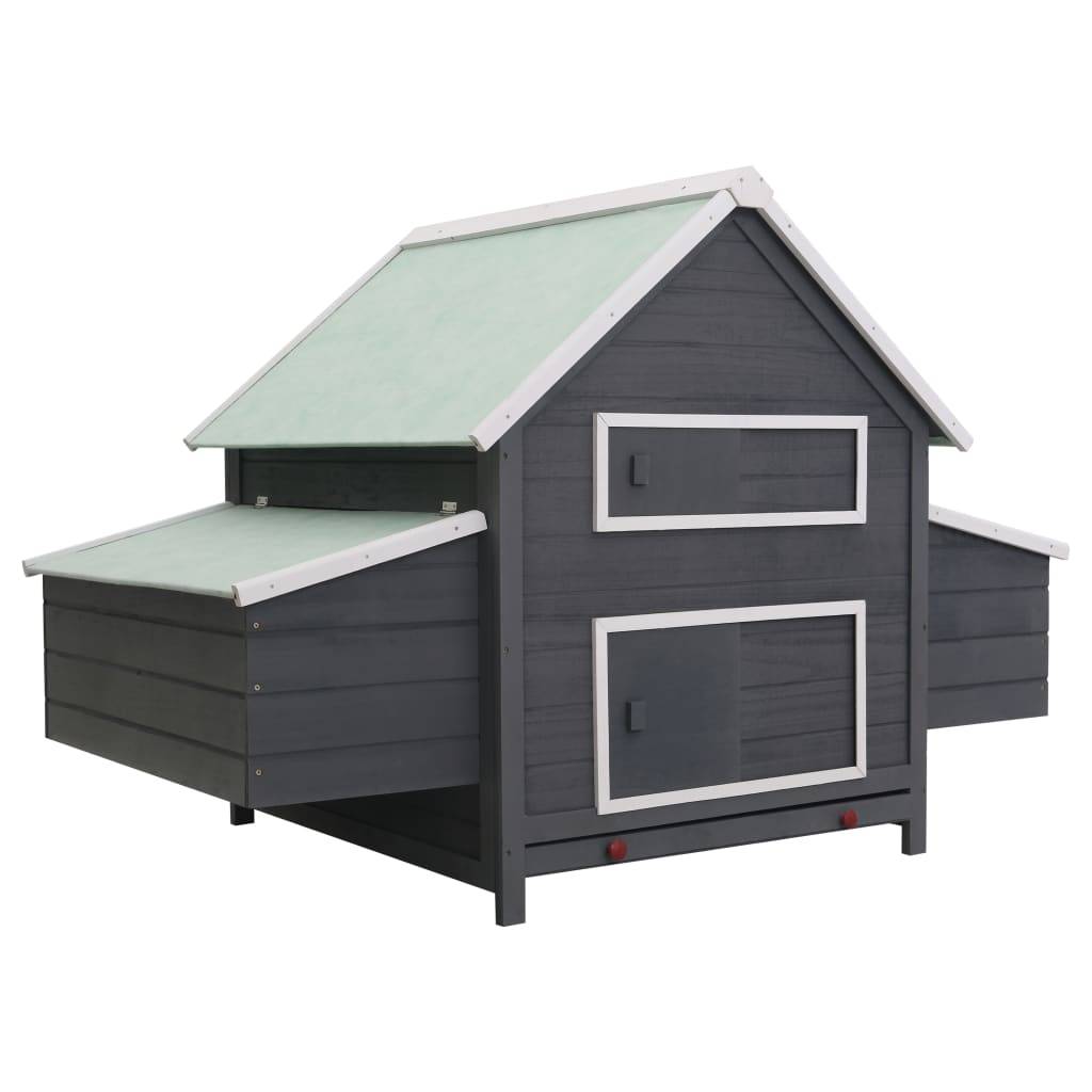 Vidaxl - Poulailler Gris 157x97x110 cm Bois vidaXL 170855 - Imagen 1