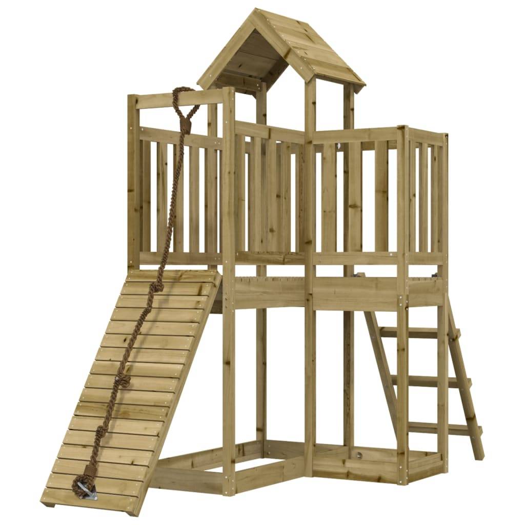 Helloshop26 - Maisonnette de jeu avec mur d'escalade 229 x 107 x 214 cm bois de pin imprégné - Imagen 1