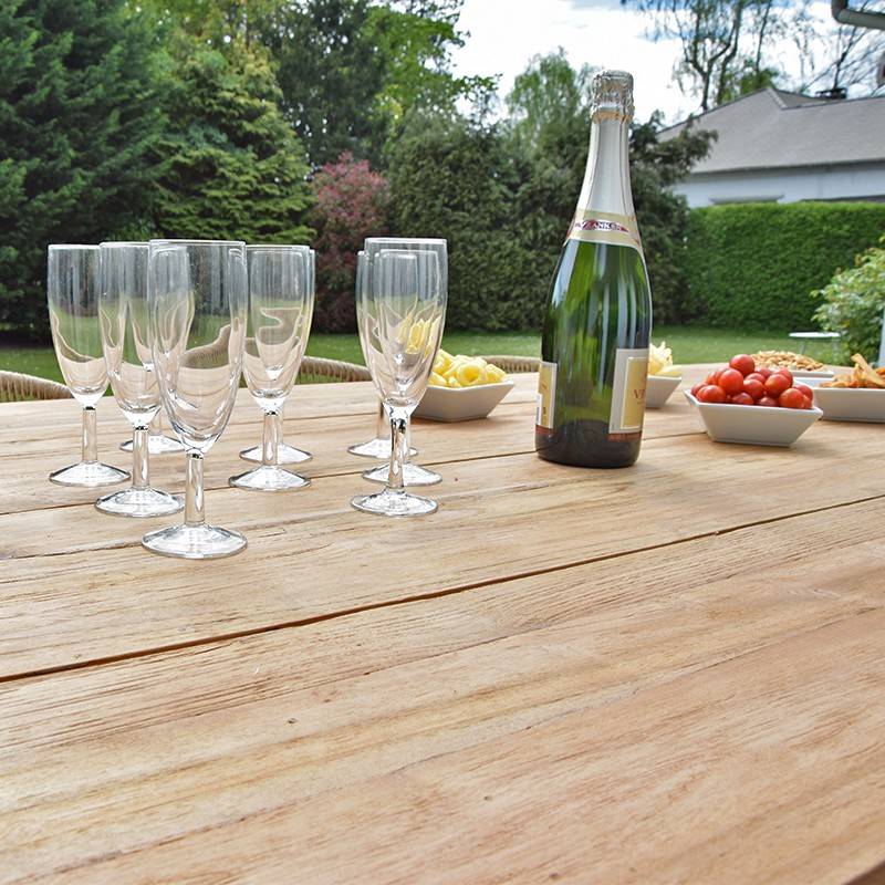 Table métal noir et teck recyclé 240 cm, Conceptual - Gecko Jardin - Imagen 4
