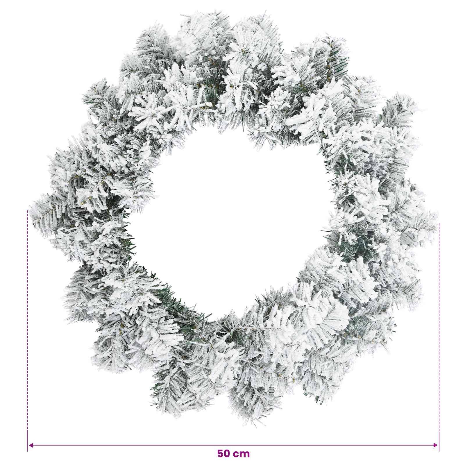Vidaxl - Couronne de Noël Vert et blanc Ø 50 cm PVC vidaXL 42056961 - Image 3
