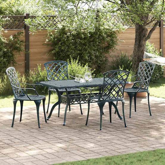 Chaise de jardin aluminium vert 61 x 60,5 x 93 cm - PANGIVO - Image 3