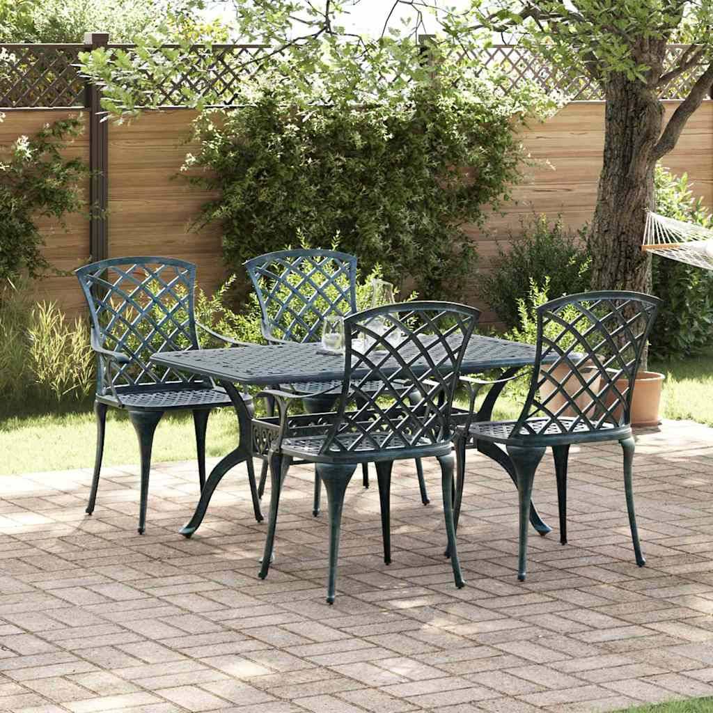 Chaise de jardin aluminium vert 61 x 60,5 x 93 cm - PANGIVO - Image 1