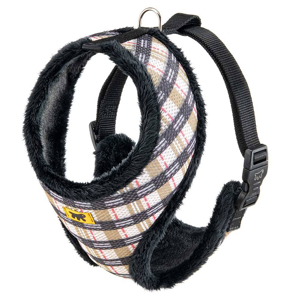 Ferplast - NIKITA FUR XL Harnais pour Chien, Respirant, Fourrure Ecologique Douce, Sangle Réglable, Tartan - Imagen 1