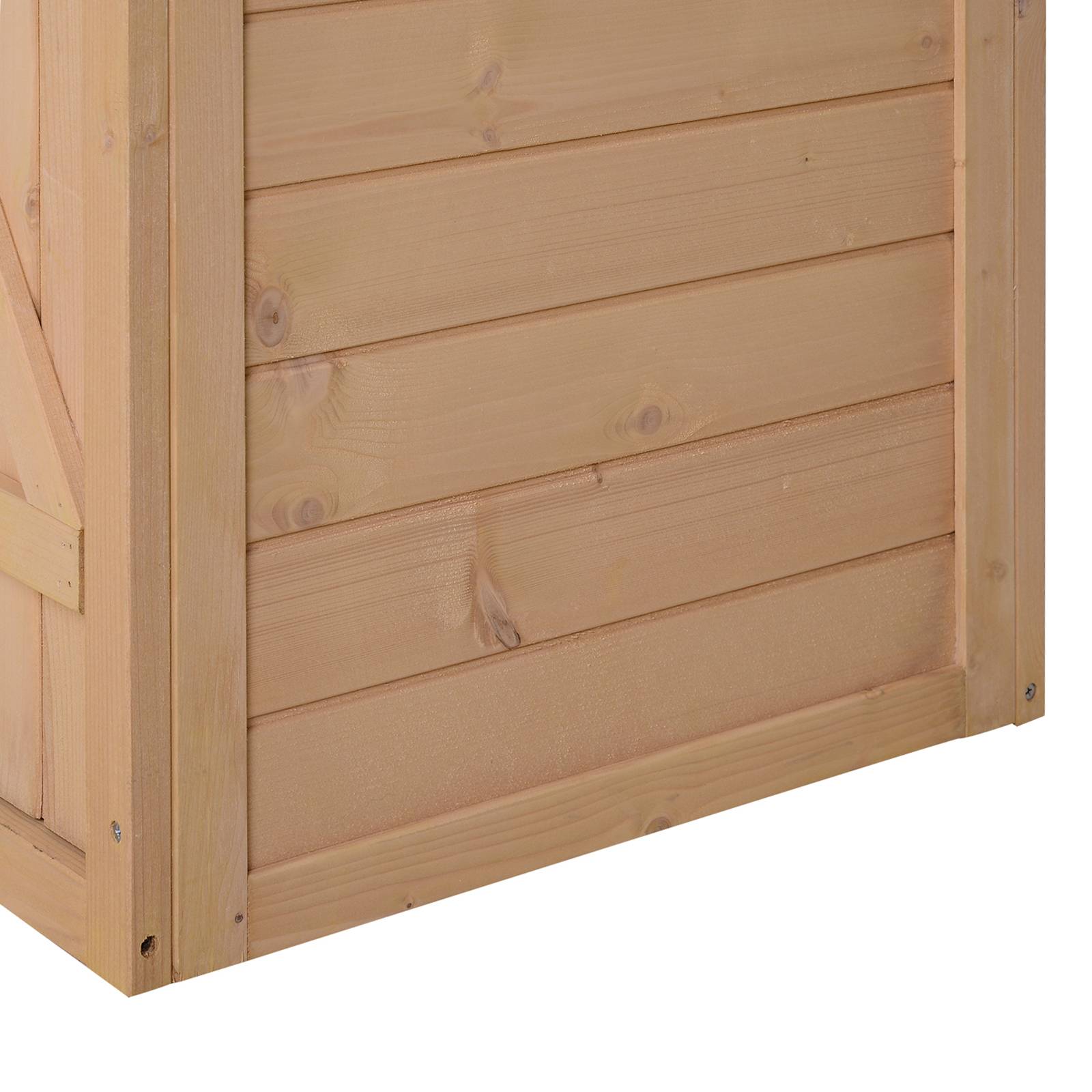 Outsunny - Armoire abri de Jardin 75x56x115cm Porte verrouillable 2 étagères Toit bitumé incliné Bois de Sapin - Outsunny - Image 7