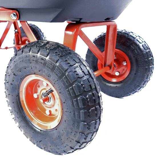 FUXTEC - Chariot de jardin - FUXTEC FX-KW2175 - 4 roues, benne basculante, transport, 300 kg chantier - Image 5