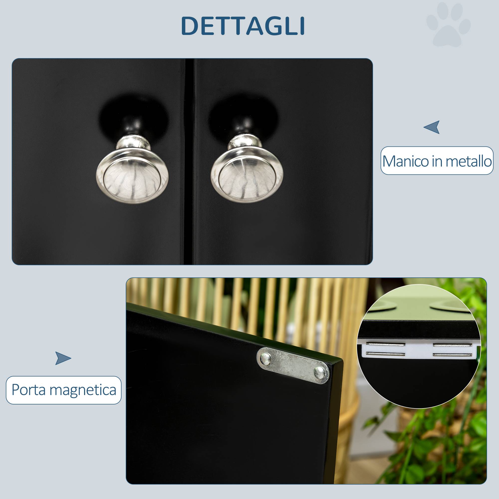 ComfortXL - Porte-Gamelles Surélevé Inox et MDF Grand Chien avec Meuble Rangement 60x30x35cm Noir - ComfortXL Outdoor Living - Image 8