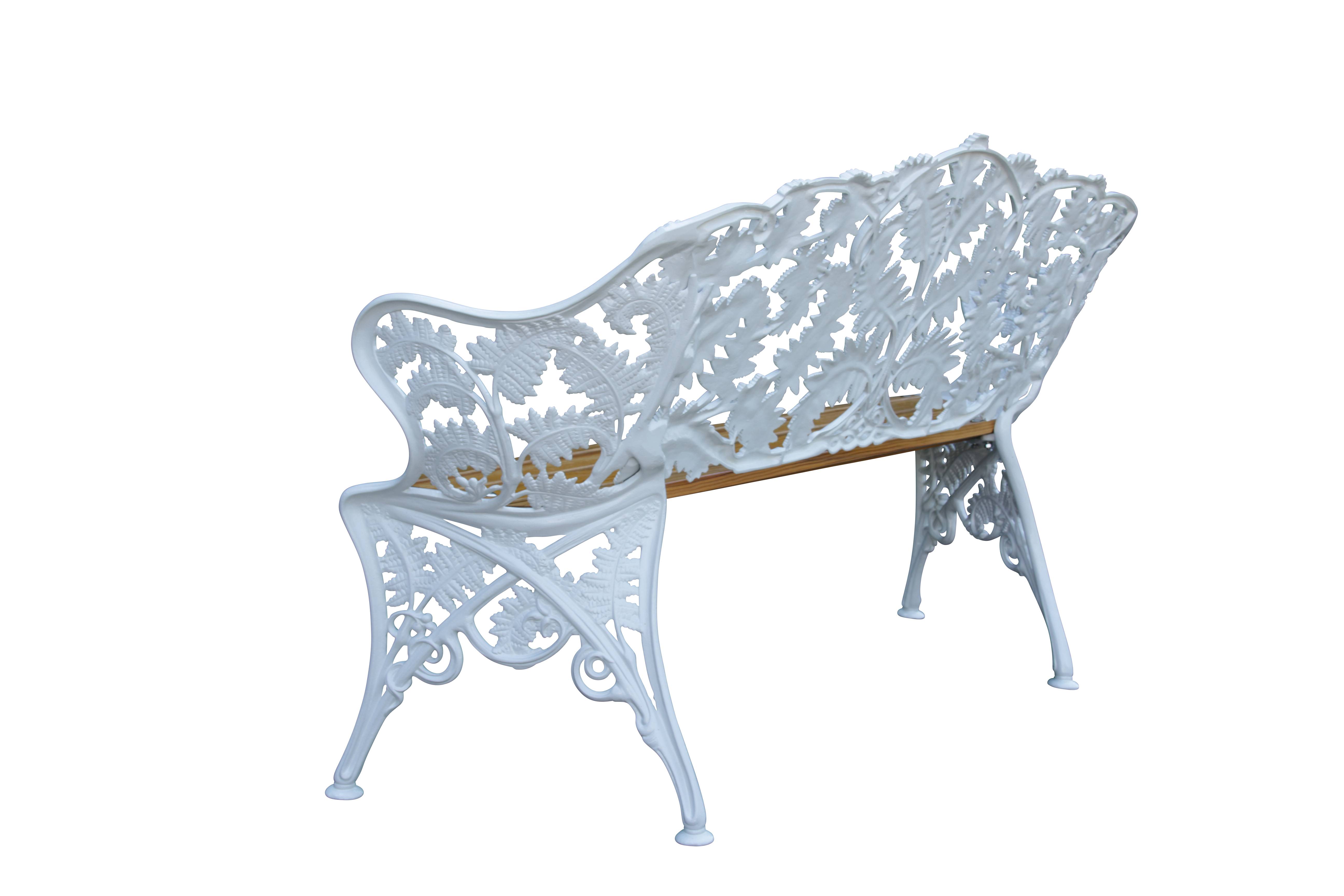 Banquette aluminium et bois fougère, Dommartin 147cm blanc - Imagen 3