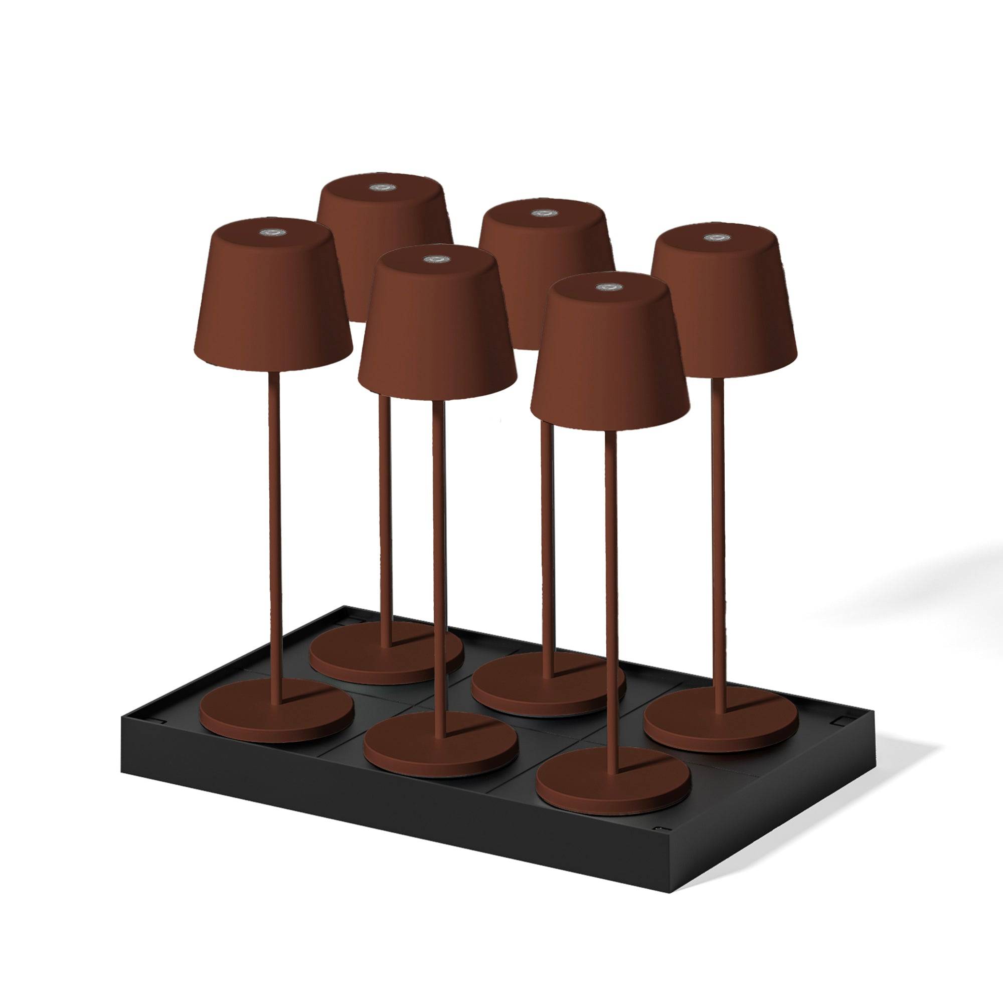 Lumisky - 6 Lampes de table KELLY Rouille H38cm + base de chargement - Imagen 1