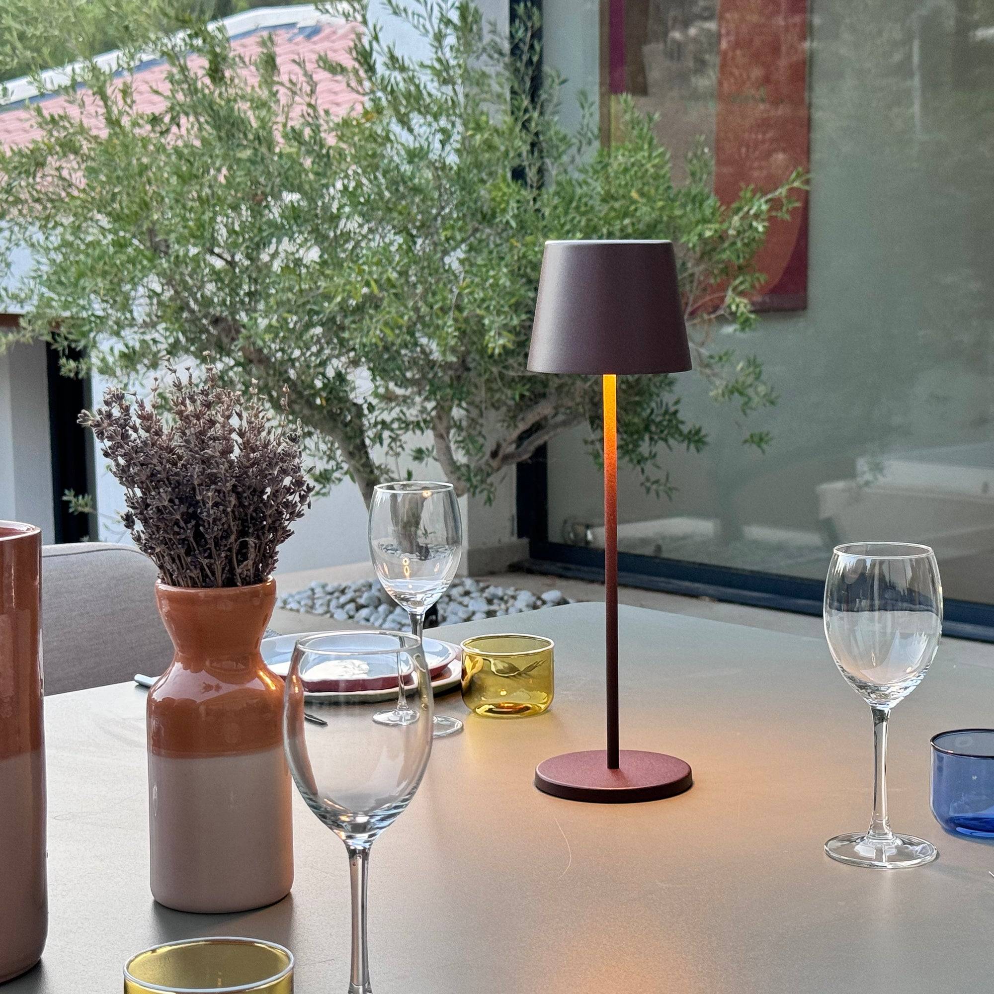 Lumisky - 6 Lampes de table KELLY Rouille H38cm + base de chargement - Imagen 5