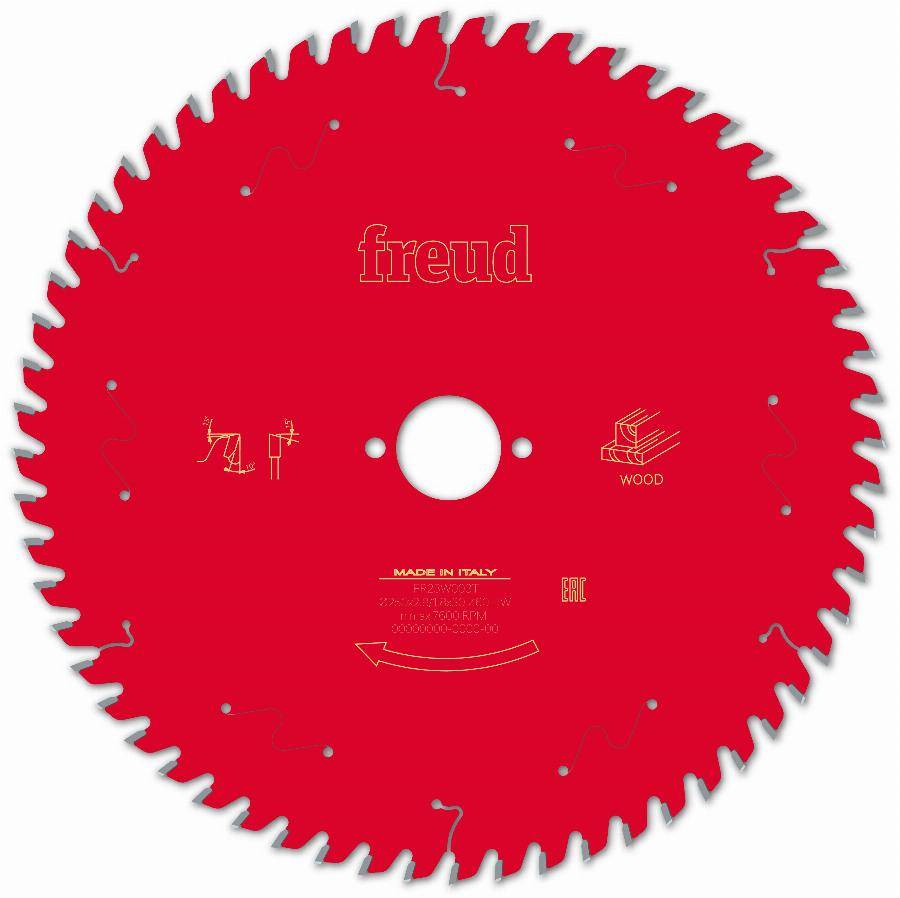 Lame pour scie circulaire portative FREUD - Ø250 2,8/1,8 AL30 Z60 BA 10° - F03FS09776 -FR23W003T