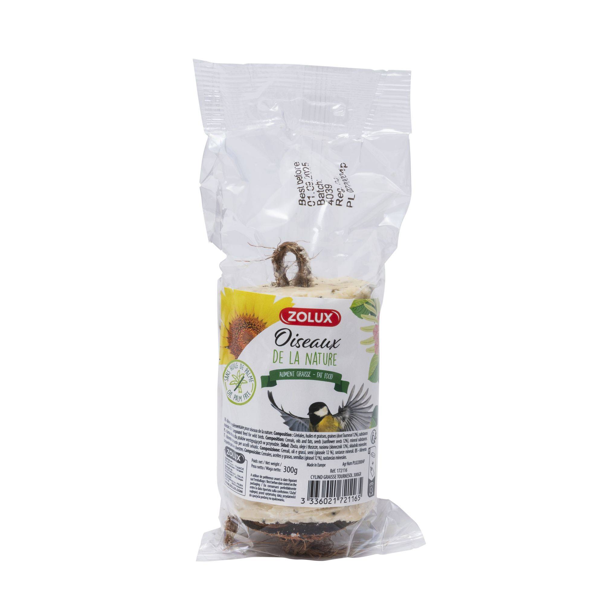 Bloc de graisse en cylindre tournesol 300 g - Imagen 1