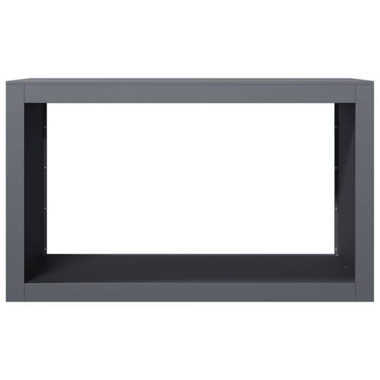 Porte-bûches Acier Anthracite Rangement Cheminée Design Moderne 100x40x60cm - ComfortXL Outdoor Living - Image 4