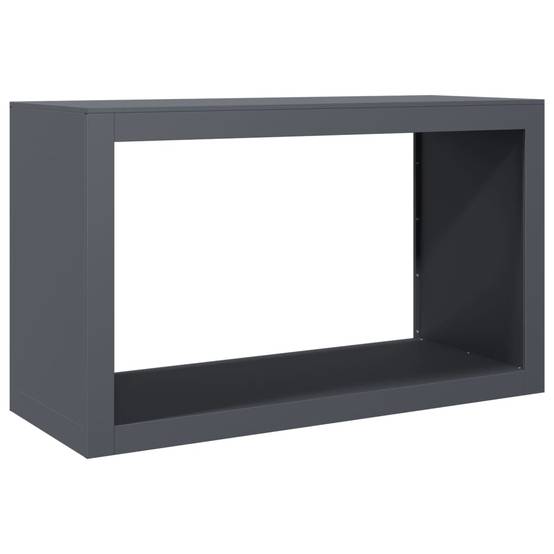 Porte-bûches Acier Anthracite Rangement Cheminée Design Moderne 100x40x60cm - ComfortXL Outdoor Living - Image 6