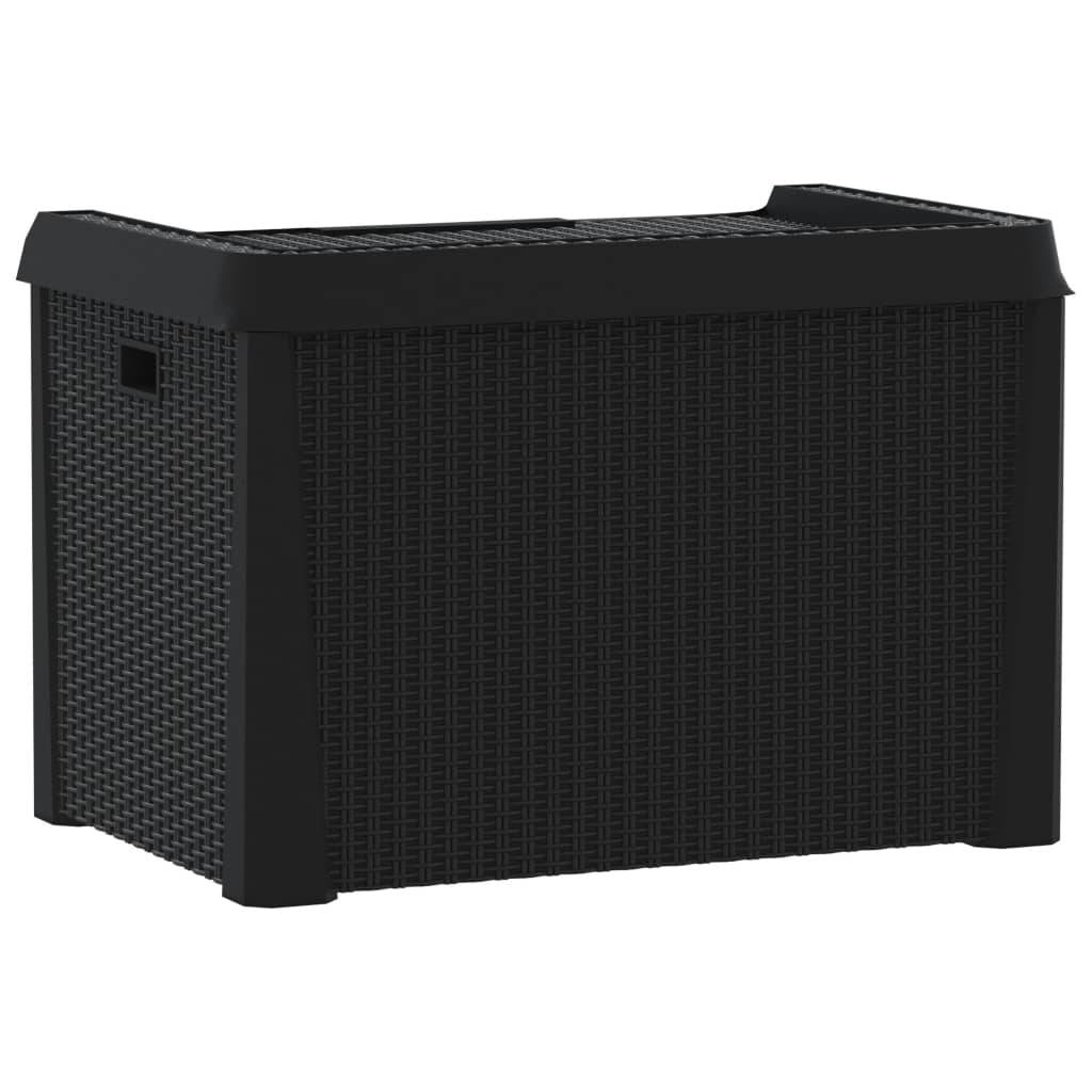 ComfortXL - Coffre de Rangement Banc Polypropylène Aspect Rotin pour Jardin Balcon Anthracite 125L – ComfortXL Outdoor Living - Image 8