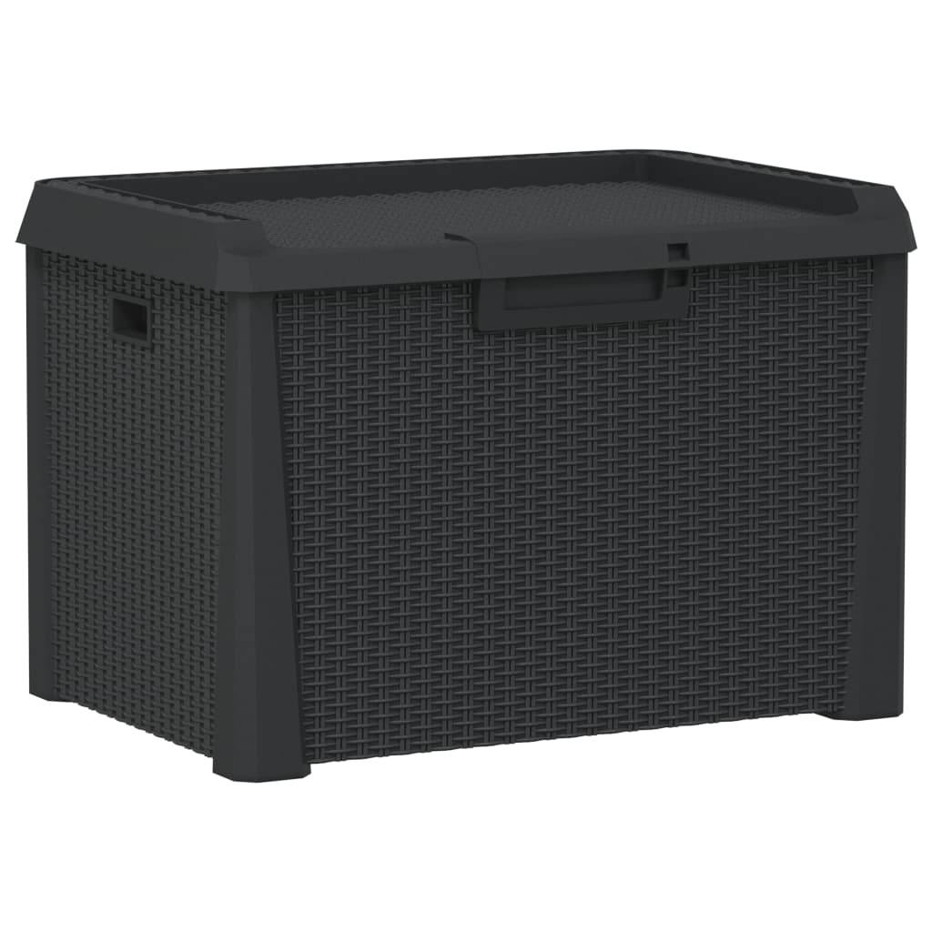 ComfortXL - Coffre de Rangement Banc Polypropylène Aspect Rotin pour Jardin Balcon Anthracite 125L – ComfortXL Outdoor Living - Image 2