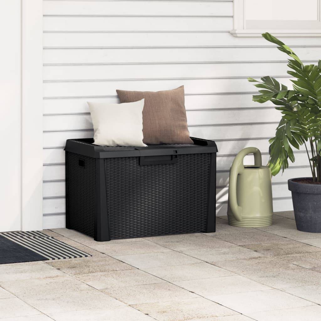 ComfortXL - Coffre de Rangement Banc Polypropylène Aspect Rotin pour Jardin Balcon Anthracite 125L – ComfortXL Outdoor Living - Image 3
