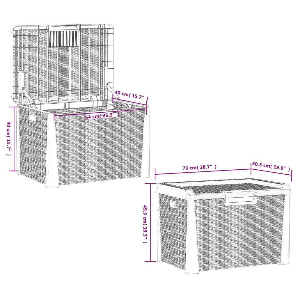 ComfortXL - Coffre de Rangement Banc Polypropylène Aspect Rotin pour Jardin Balcon Anthracite 125L – ComfortXL Outdoor Living - Image 10