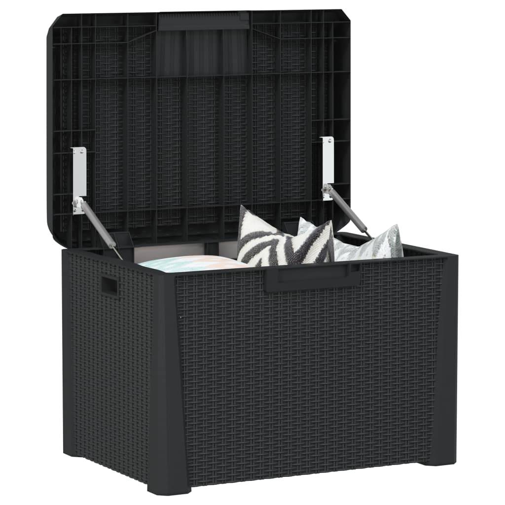 ComfortXL - Coffre de Rangement Banc Polypropylène Aspect Rotin pour Jardin Balcon Anthracite 125L – ComfortXL Outdoor Living - Image 4