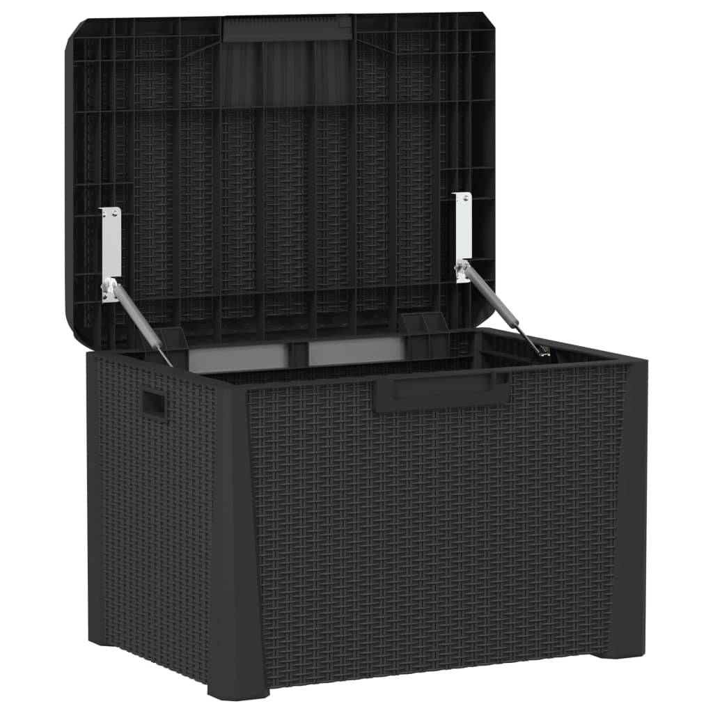 ComfortXL - Coffre de Rangement Banc Polypropylène Aspect Rotin pour Jardin Balcon Anthracite 125L – ComfortXL Outdoor Living - Image 5