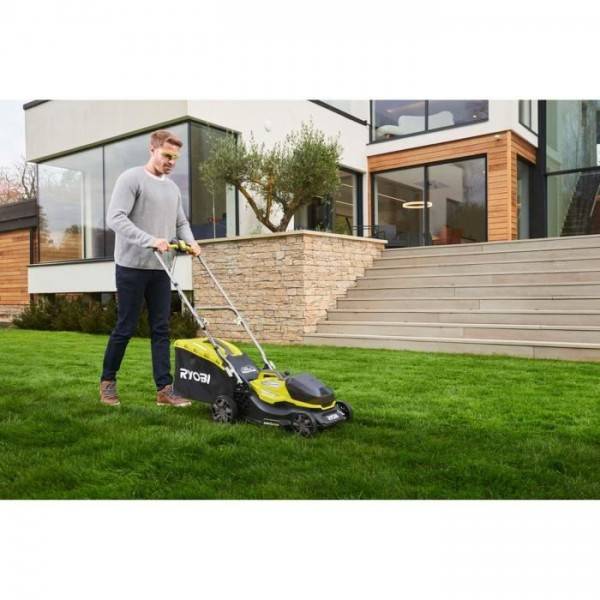 Ryobi - Tondeuse a Gazon RYOBI - poussée 18V ONE+ - Brushless - Ø coupe 37 cm - ramassage et mulching + batterie 5,0 Ah & chargeur - RY18LMX37 - Image 3