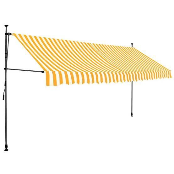 ComfortXL - Auvent pour Balcon LED Solaire sans Perçage Manuel Réglable Anti-UV Orange Blanc 350x120 cm – ComfortXL Outdoor Living - Image 2